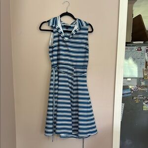 Banana Republic Blue and White Striped Dress